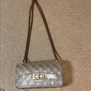 Elegant Gray Quilted Chain Bag